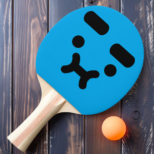 Pong Linda Cara de Confusión y Mohín Azul Pala de Ping 