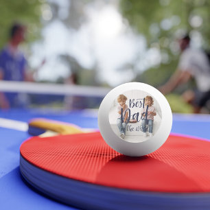 Pong Mejor Papá Foto con Letra a Mano Pelota de Ping