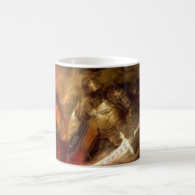 Ponga la armadura de la taza del guerrero de dios (Centro)