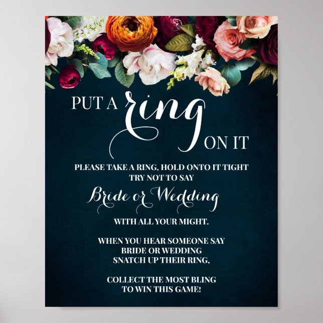 Ponle un anillo a la novia Señal de juego de baby  (Frente)