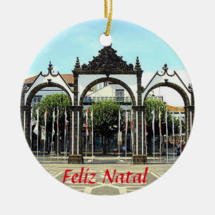 Ponta Delgada Azores Ornamento Escenario De Navida