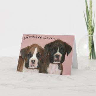 Ponte bien pronto Boxer Puppies tarjeta de felicit