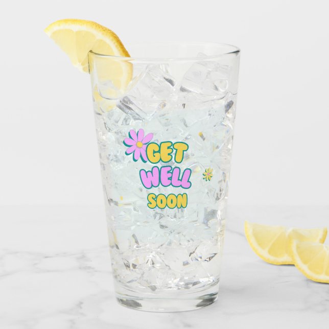 Ponte bien pronto el texto en negrita con flores e (Anverso (hielo))