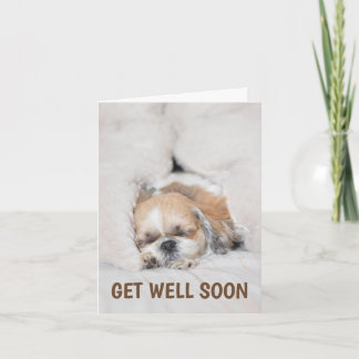 Ponte bien pronto la tarjeta de dormir shihtzu del