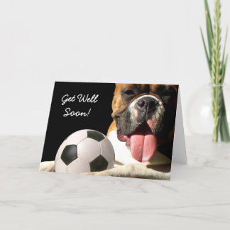 Ponte bien pronto tarjeta de saludo de boxeador de