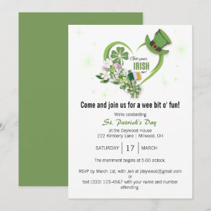 ¡Ponte Tu Irlandés! Invitación del Fiesta del Día
