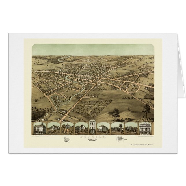 Pontiac, mapa panorámico del MI - 1867 (Anverso (Horizontal))