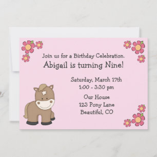 Pony Birthday Invitaciones para Chicas