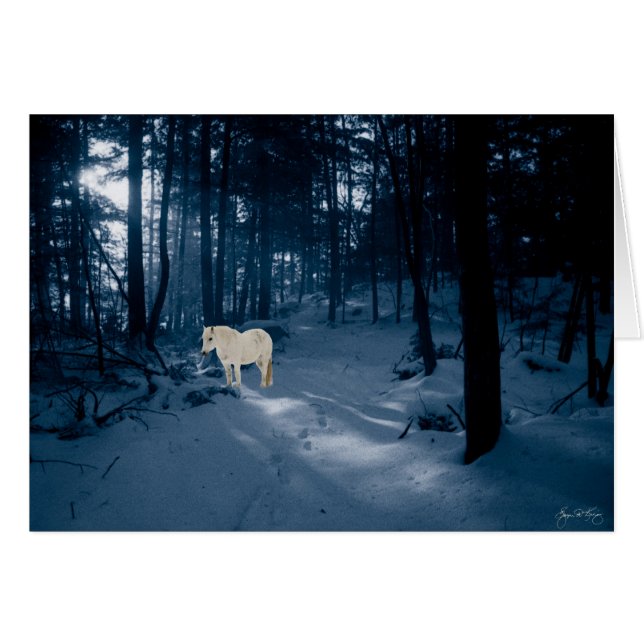 Pony espiritual en una madera azul (Anverso (Horizontal))