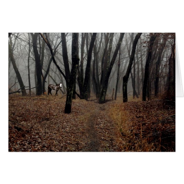 Pony espiritual en una tarjeta de madera con cubie (Anverso (Horizontal))