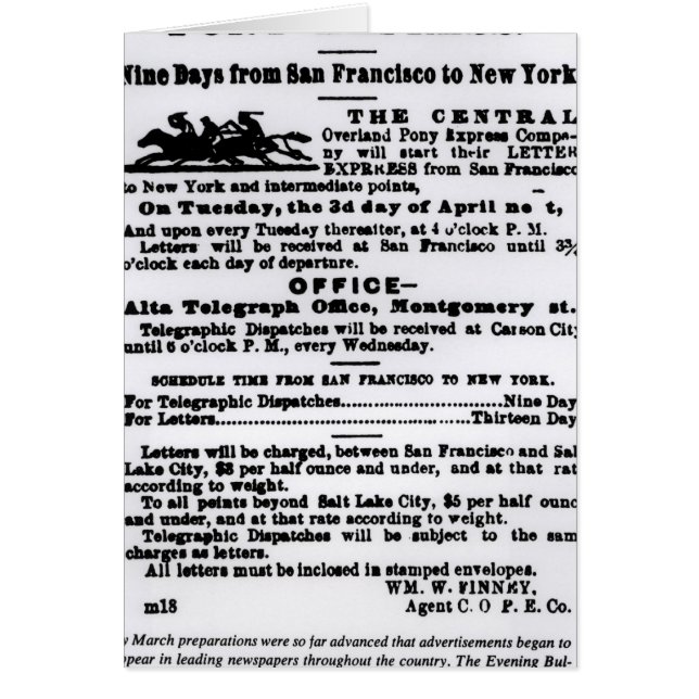 Pony Express, nueve días (Frente)