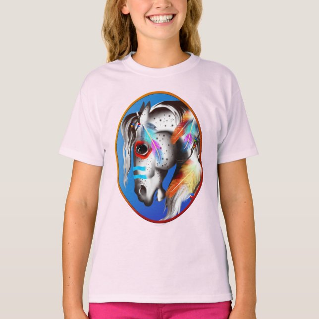 Pony Pintado con camiseta enmarcada (Anverso)
