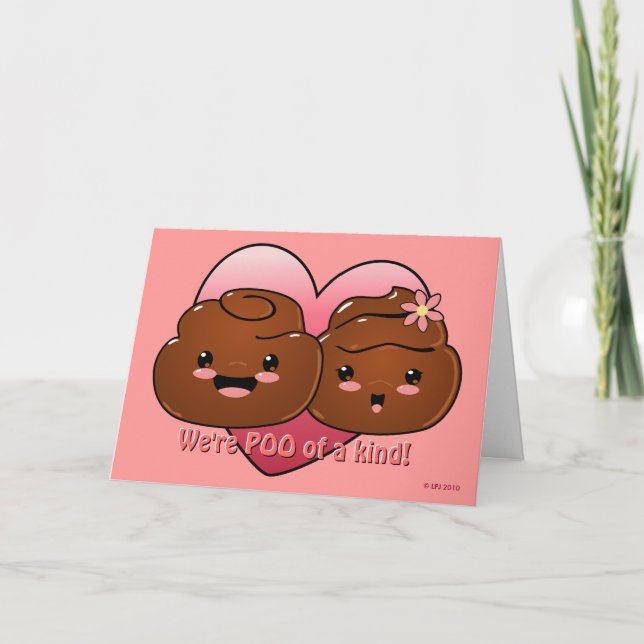Poo de una tarjeta de El día de San Valentín amabl (Anverso)