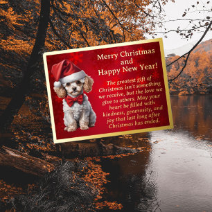 Poodle adorable en tarjeta postal de Relieve metal