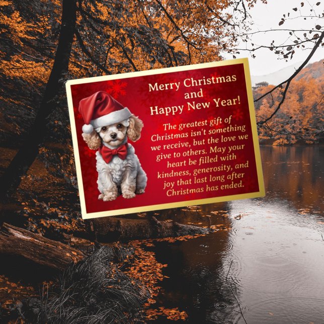 Poodle adorable en tarjeta postal de Relieve metal (Subido por el creador)