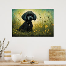 Poodle Cutáneo En Impresión De Arte Parcial