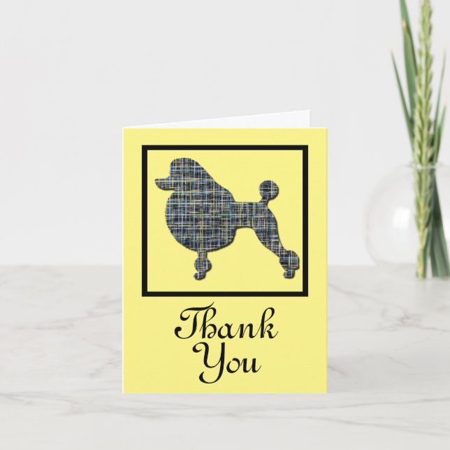 Poodle Dog Silhouette Gracias Tarjeta De Saludo (Anverso)