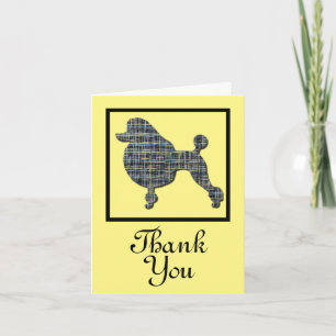 Poodle Dog Silhouette Gracias Tarjeta De Saludo