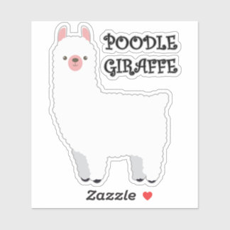 Poodle Giraffe Pegatina