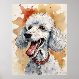 Poodle - Impresión de arte de perro