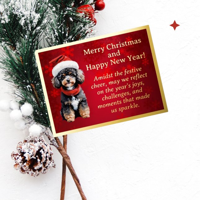 Poodle lindo en tarjeta postal de Relieve metaliza (Subido por el creador)