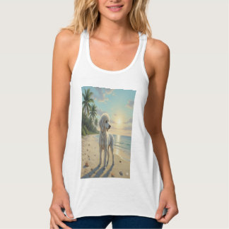 poodle tank top on the beach