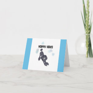 Poodle Tarjeta de nota de virus Happy en blanco de