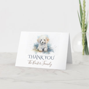 Poodle Watercolor - Tarjeta de agradecimiento