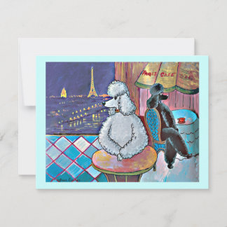 Poodles de arte impresionista en el café de París