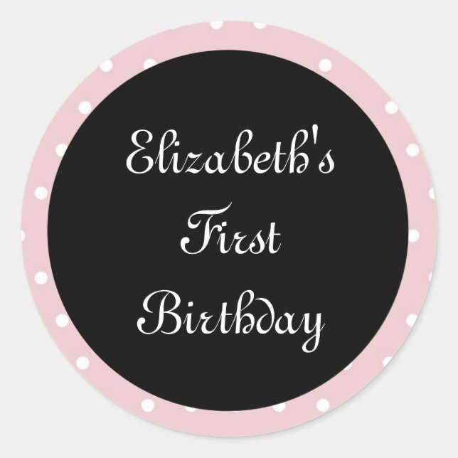 Poodles en París de foco de Pegatina redondo rosad (Anverso)