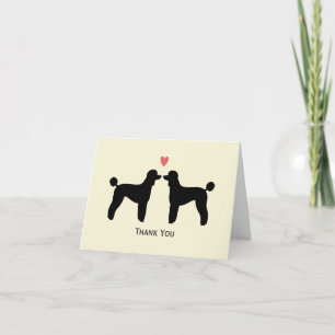 Poodles Estándar Negros Agradecimiento de Boda