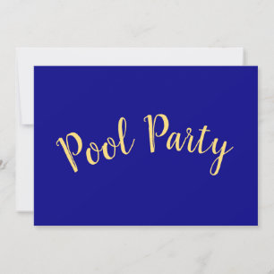 POOL FIESTA Fun Texto Vivid Royal Blue Background