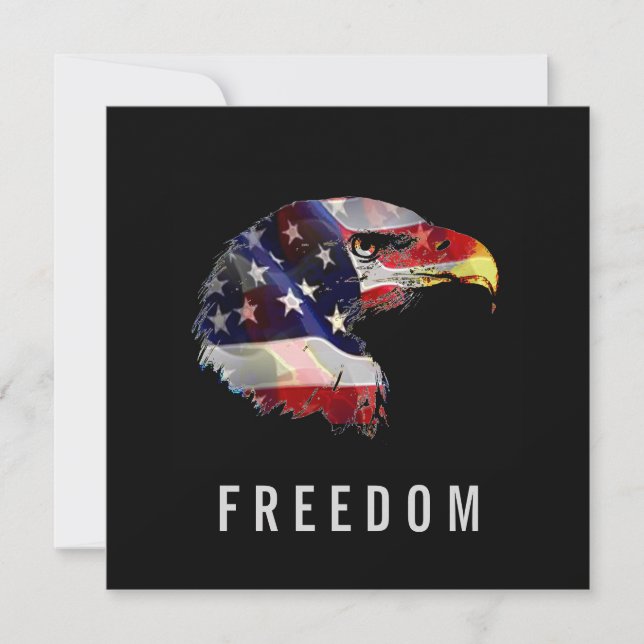 Pop Art American Flag Eagle Freedom Patriot Card (Anverso)