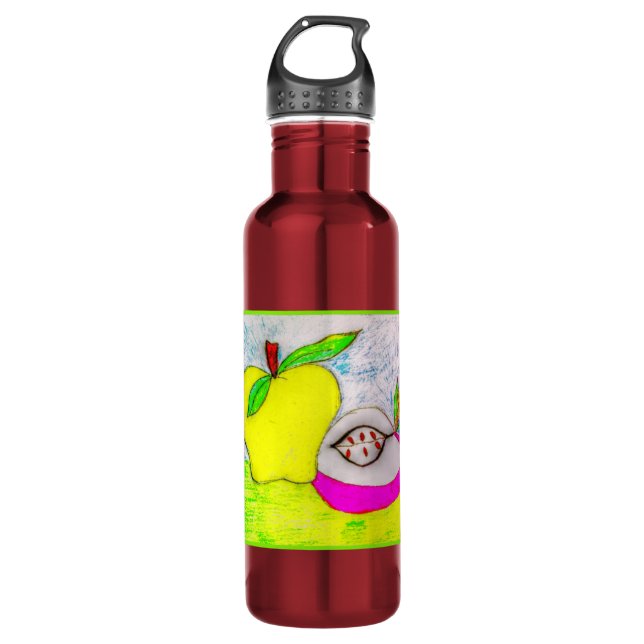 Pop Art Apple 24 oz Aluminio Botella de agua (Anverso)