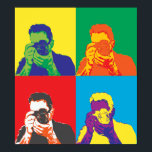 Pop Art Colores Luminosos Fotógrafo Decoración De<br><div class="desc">La imagen de un fotógrafo que mira a través de la lente de la cámara se trata con una brillante mezcla de colores para darle un efecto de arte pop similar. Decoración colorida y llamativa para alegrar la decoración de la casa.</div>
