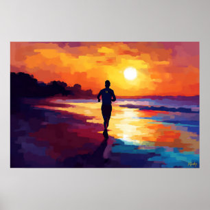 Pop Art Corriendo al Atardecer – Arte de Corredor