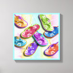 Pop Art FLIP FLOPS Galería de lienzo envuelto<br><div class="desc">FLIP FLOPS en un gráfico con estilo de arte pop en un lienzo envuelto en la galería - Listo para colgar,  sin marco necesario! Perfecto para una casa de playa o decoración de temática oceánica. Elige tu color de fondo y elige tu tamaño!</div>