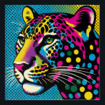 Pop Art Leopard 12 x 12 arte de pared acrílico<br><div class="desc">Un cuadrado,  12 x 12,  arte pop acrílico de un leopardo! ¡Obra de arte original!</div>