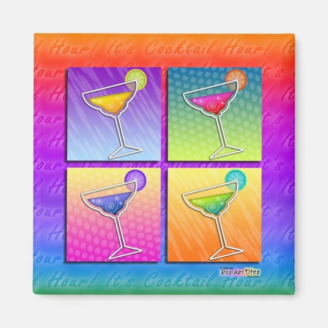 Pop Art MARGARITAS SQ. IMÁN (Frente)