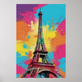 Pop Art Paris Torre Eiffel Poster Arte Pared Impri