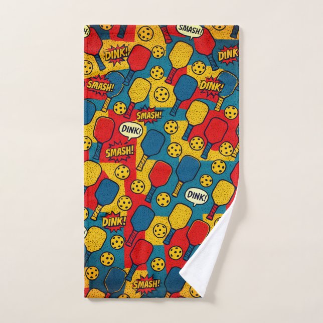 Pop Art Pickleball - Diseño Retro Comic (Toalla de mano)