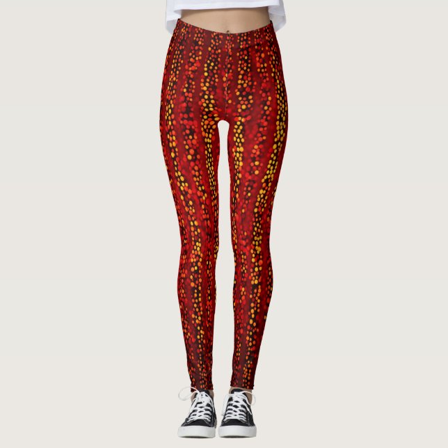 "Pop Art Rouge: Leggings de la Dama Roja oscura" (Anverso)