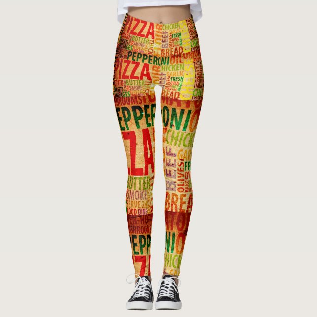 Pop Fashion Pizza Pizzaria Pizzeria Leggings (Anverso)
