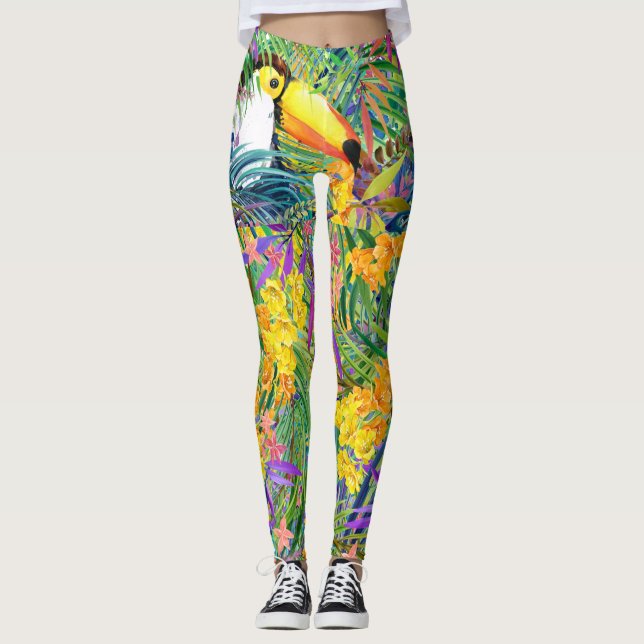 Pop Fashion Tropical Toucan Leggings (Anverso)