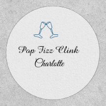 Pop fizz clink botella de champán azul año nuevo