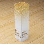 Pop Fizz Clink Champagne o Caja de Regalo de Vino<br><div class="desc">Pop. Fizz. Clink. Personalice su caja de regalo con estas modernas cajas de personalizable.</div>