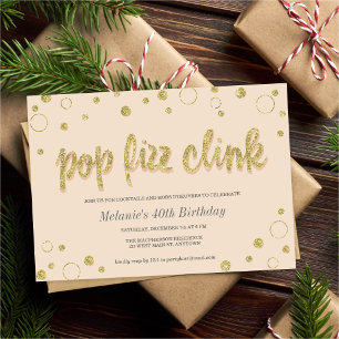 Pop Fizz Clink Champán Bubbles   Invitaciones Fies