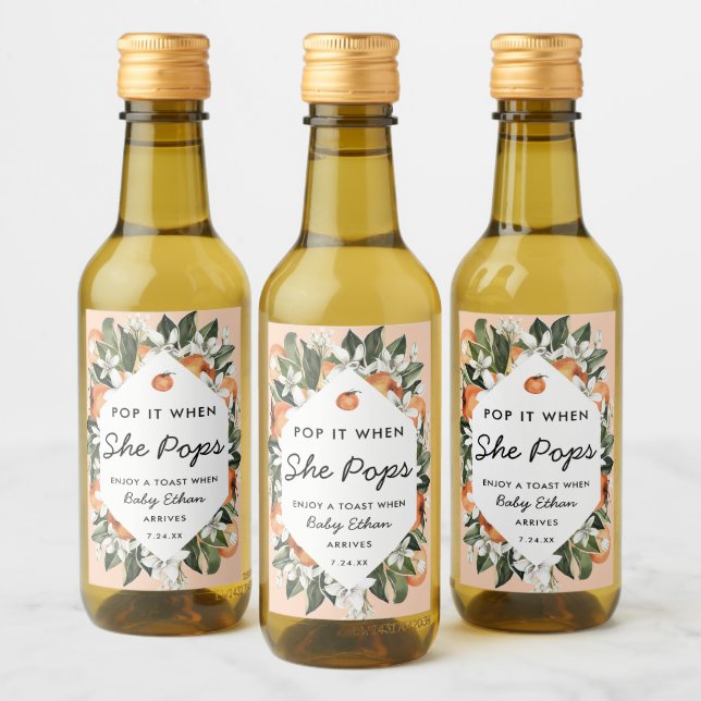 Pop it Cuando Pops Un Pequeño Baby Shower (Botellas)