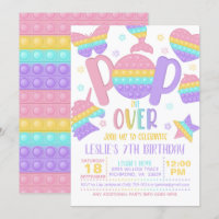 Pop It On Over Party Invitación - Pastel