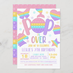 Pop It On Over Party Invitación - Pastel